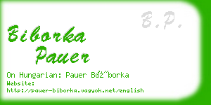 biborka pauer business card